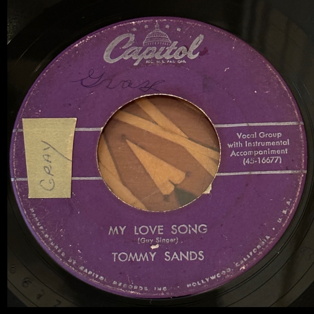 Vintage Tommy Sands 1950’s 45 RPM Vinyl Record - Picture 4 of 4